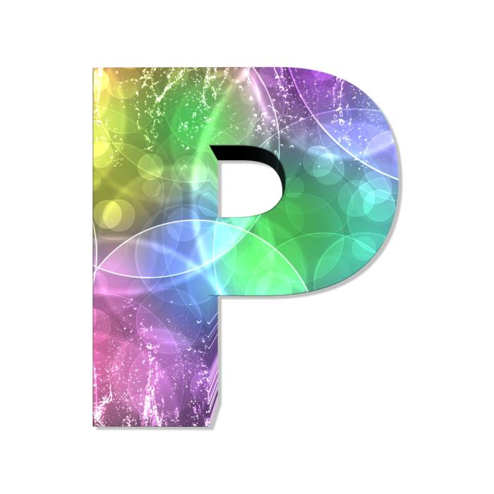 colorful letter p
