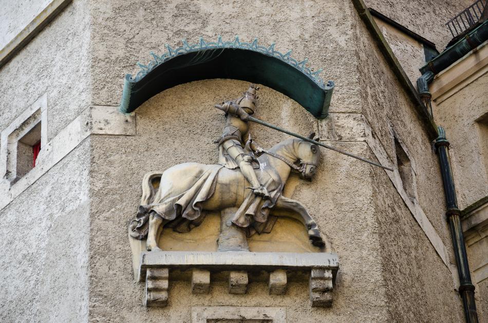 the figure of a horse on the bridge