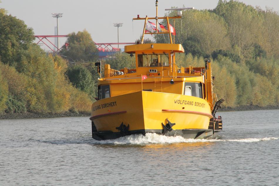 floating a large ship in a river
