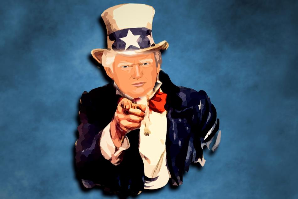 magnet with a picture of trump