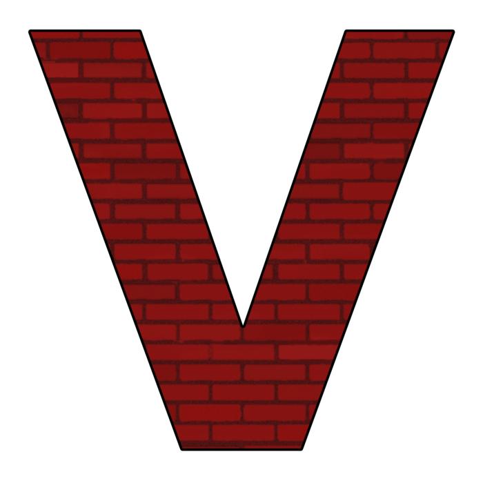 brick letter v is beautiful
