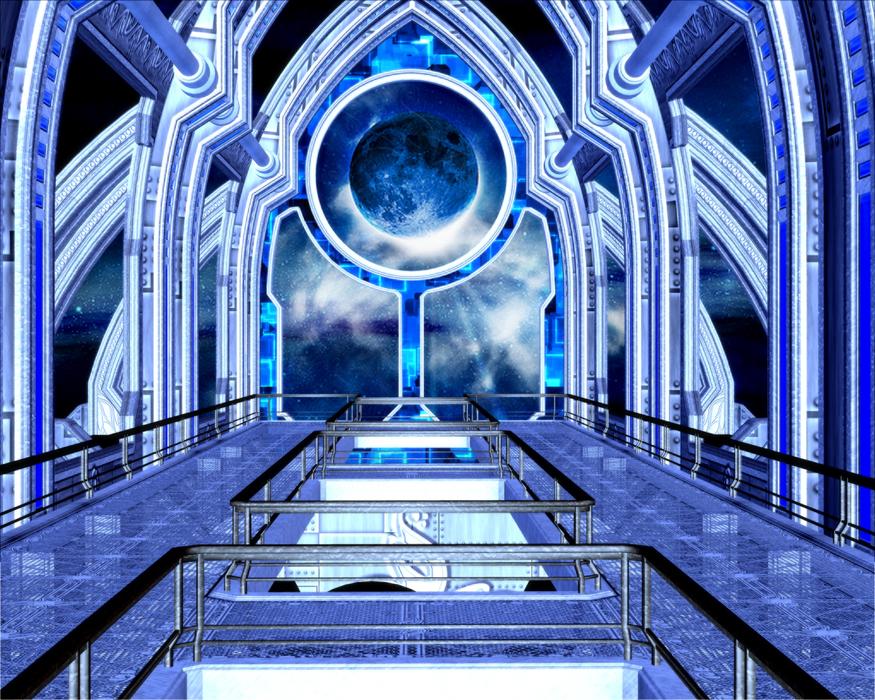 fantastic building with a view of space