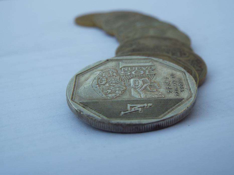 beautiful old coins on the table
