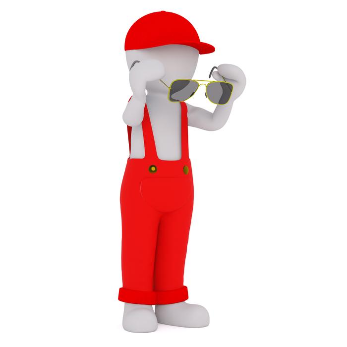 model of a man in a suit and glasses