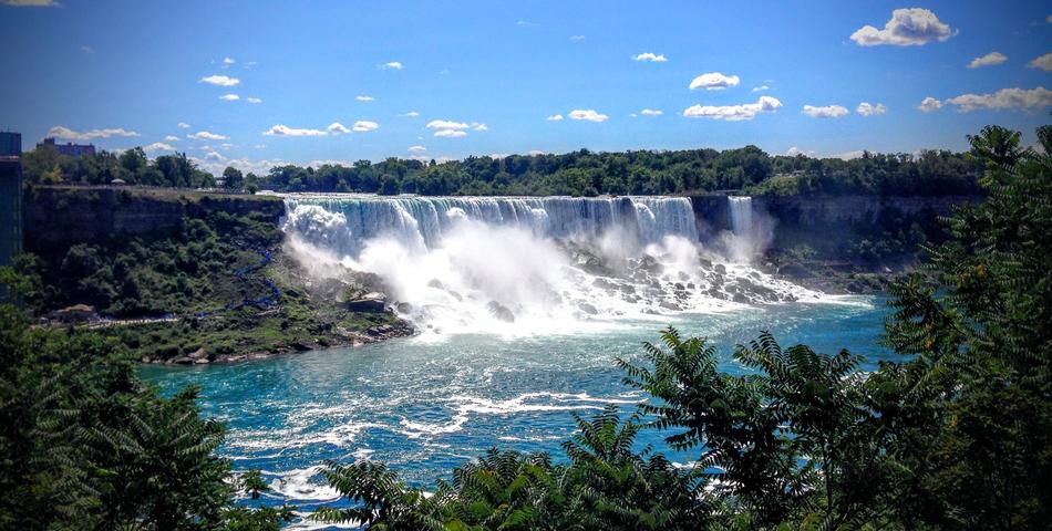 waterfall on the rocks view