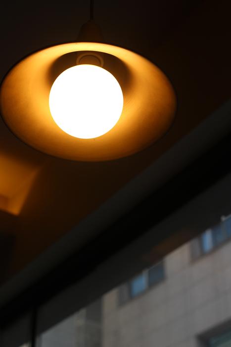 dim lamp on the ceiling