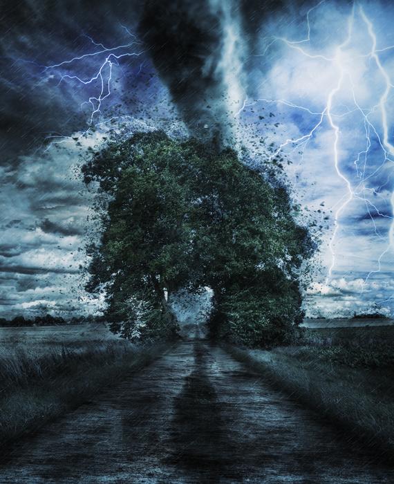 countryside rain storm lightning
