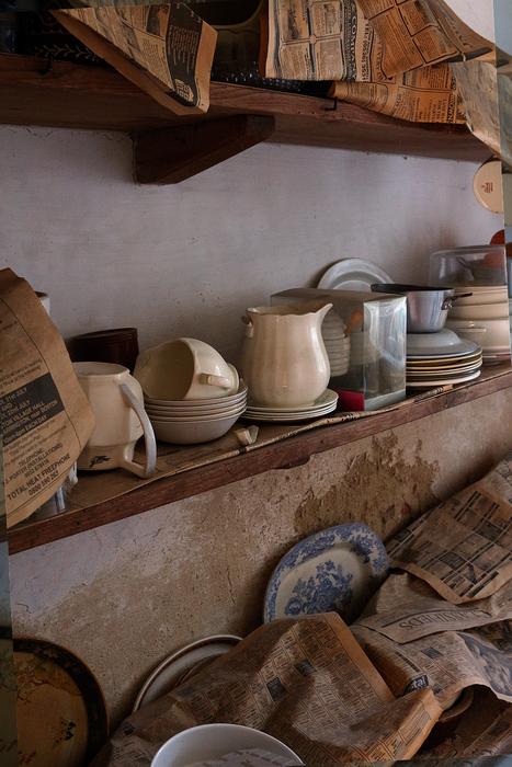 Shelf Old Pots Vintage