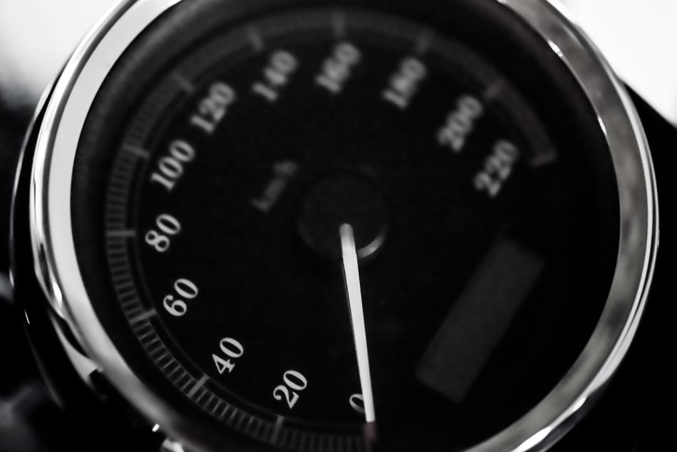 closeup of the speedometer