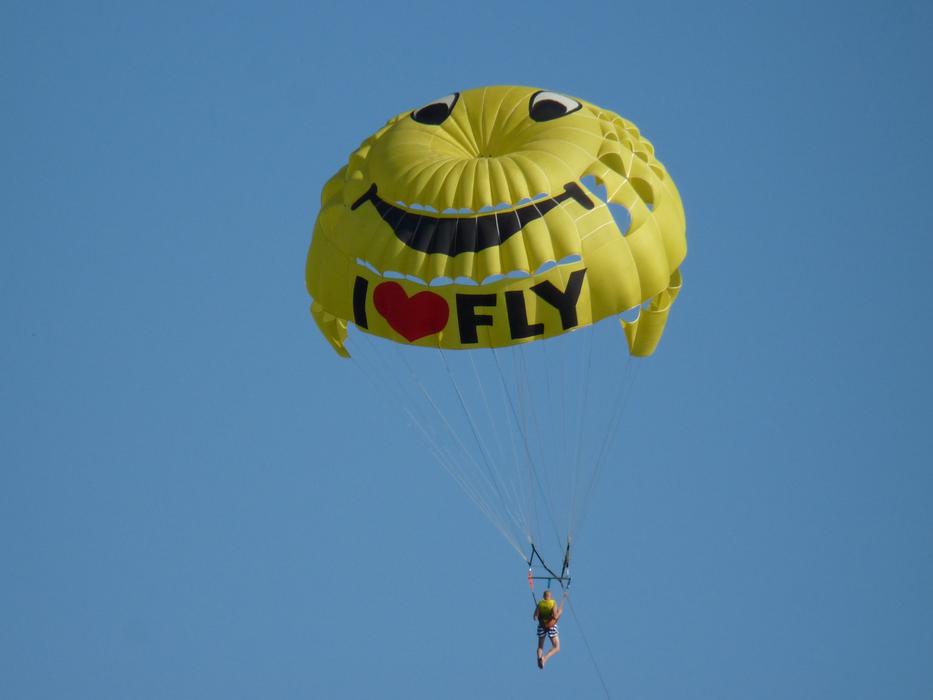 smiley face parachute happiness