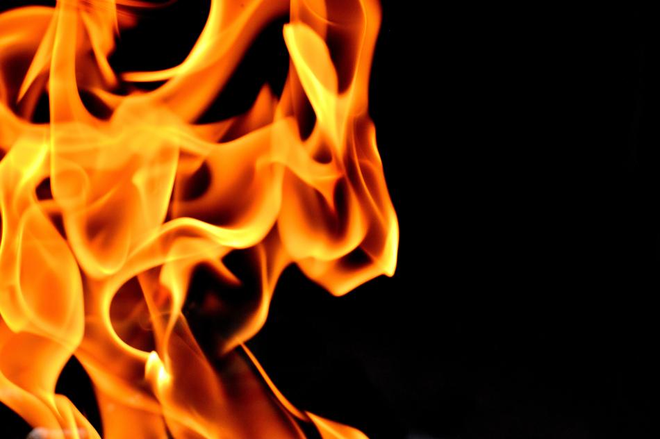 flame on black