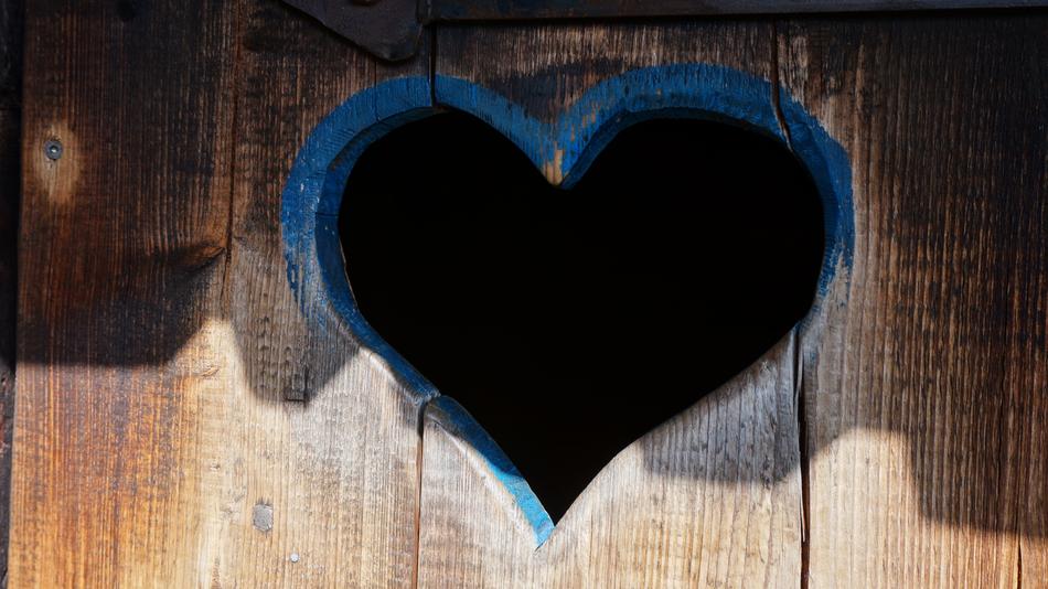 Heart Toilet Door Wooden
