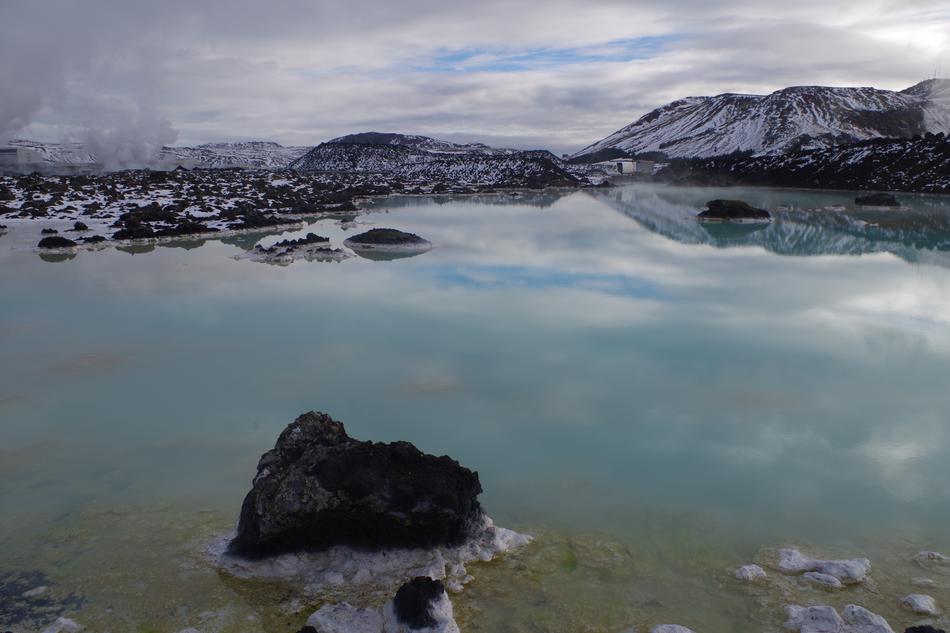 ice stones in a cold lake