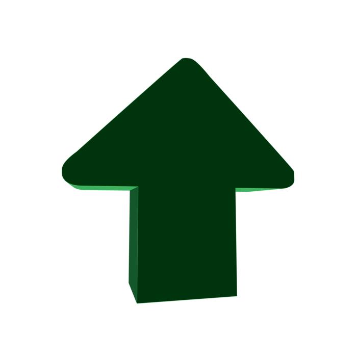 arrow the direction of the 3d green
