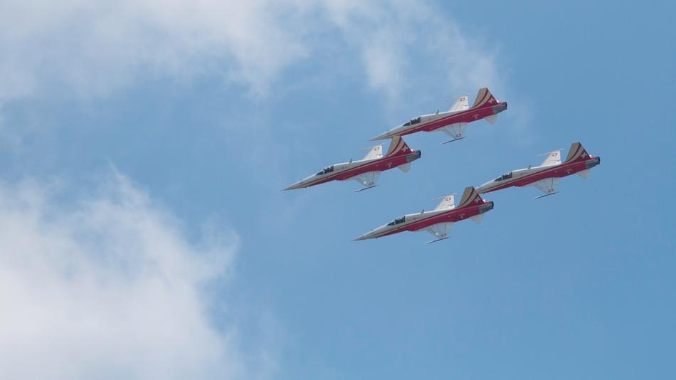 planes in a beautiful blue sky