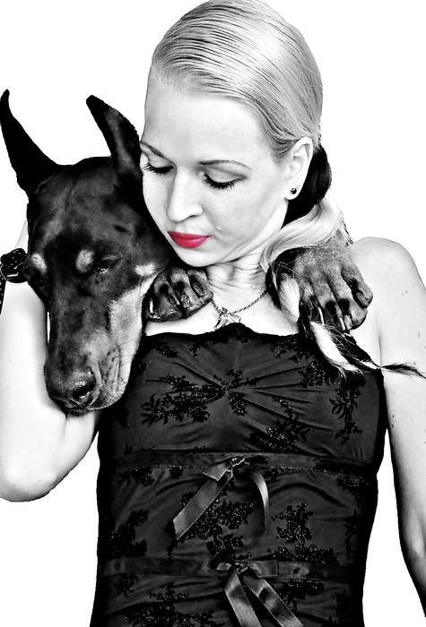 Doberman girl lipstick