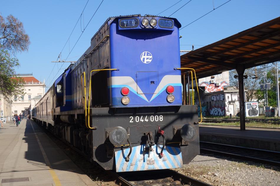 Blue Train on Railway