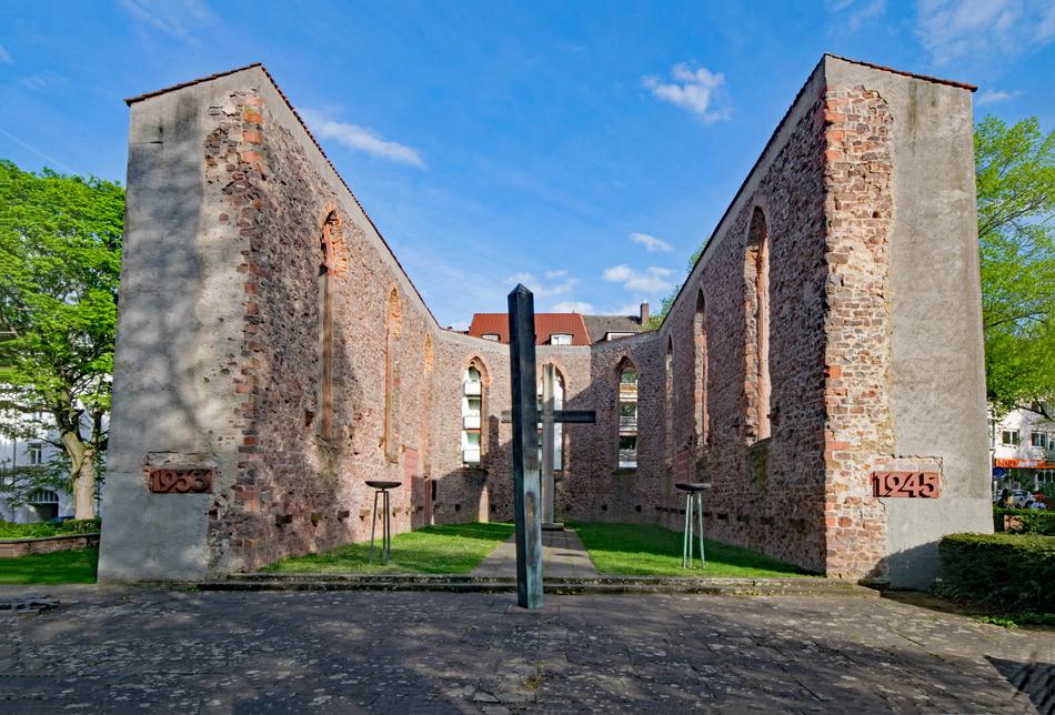 the old walls of the cathedral destroyed
