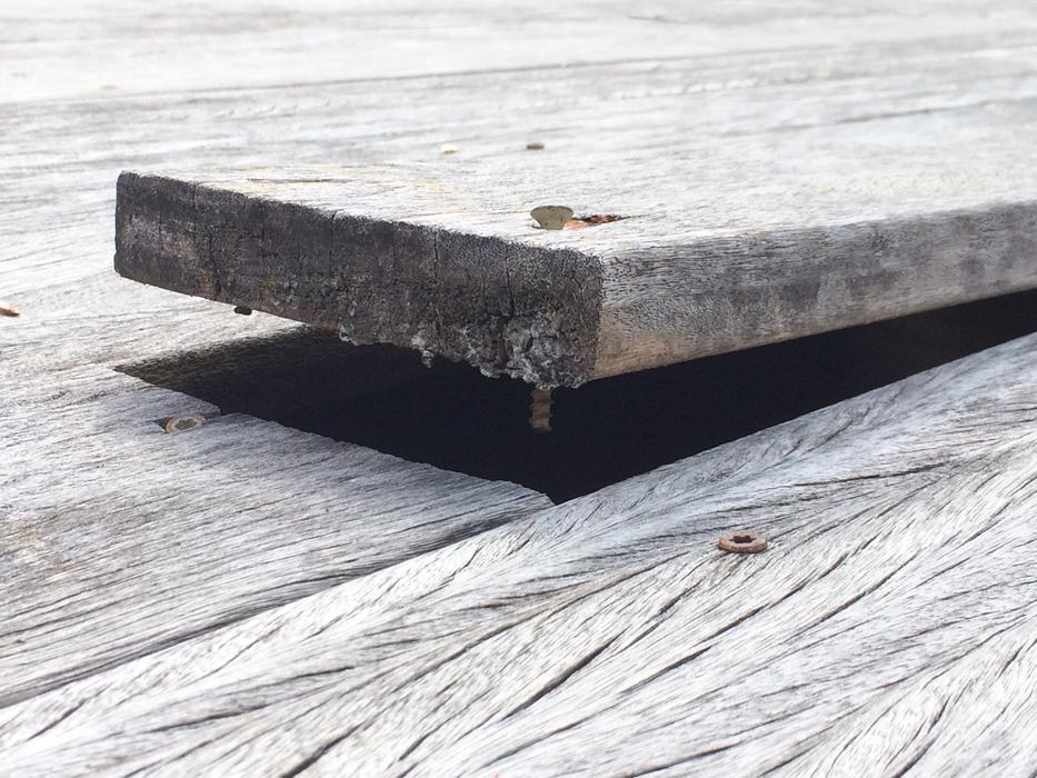 wooden board in the floor