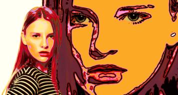 Art photo of a girl with long hair
