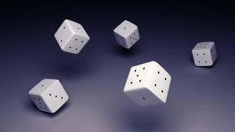 game cubes tossed in the air