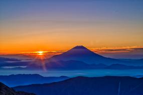Mt Fuji Sunrise Morning Haze The