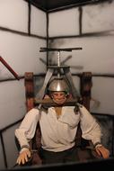 museum exhibit of a torture instrument