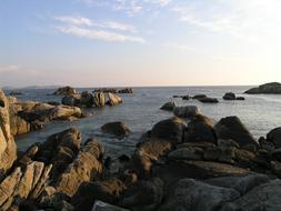 rocky cliffs in the sea