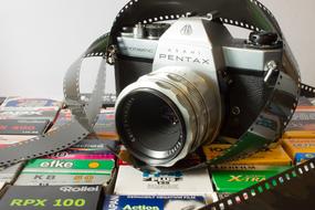 old camera with film