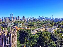 aerial view of impressively beautiful Toronto Skyline