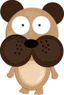 cartoon puppy with thick cheeks