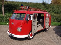 red mini bus on the road