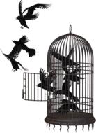 clipart of crow bird cage