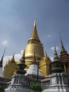 golden towers of the building
