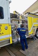 fire truck with employee