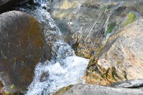 waterfall in rocks landscape nature