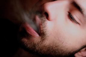 Smoking person face