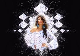 woman diamond art abstract glamour