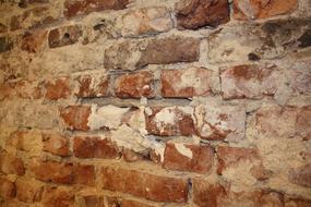 old wall brick destroyed