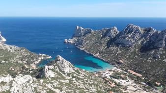 mountain village by the sea