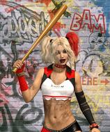harley quinn woman violent