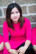 incredibly beautiful Girl pink dress