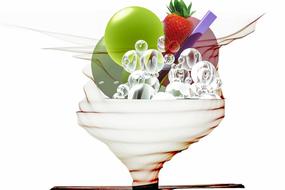 digital art ice cream sundae fruity