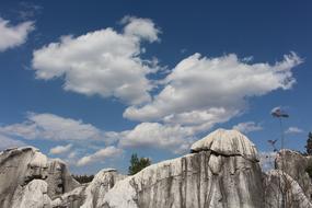 white rocks against a beautiful sky