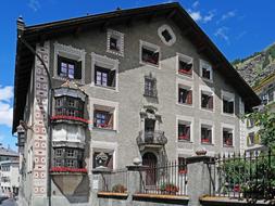 Switzerland Engadin Burgher view