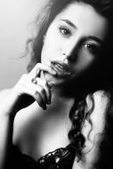 girl sexy Portrait Black And White