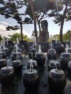 stone fountain barrels