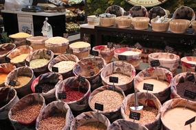 Selling spices in the market