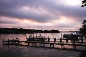 sunrise over the sea at the pier
