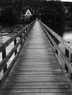 Wooden Bridge Water monochrome